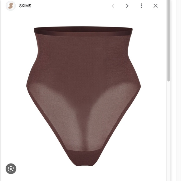 NWT Skims Sheer Sculpt Bandea & High Waist Thong Shapewear Cocoa Brown Size 3X - Picture 2 of 5